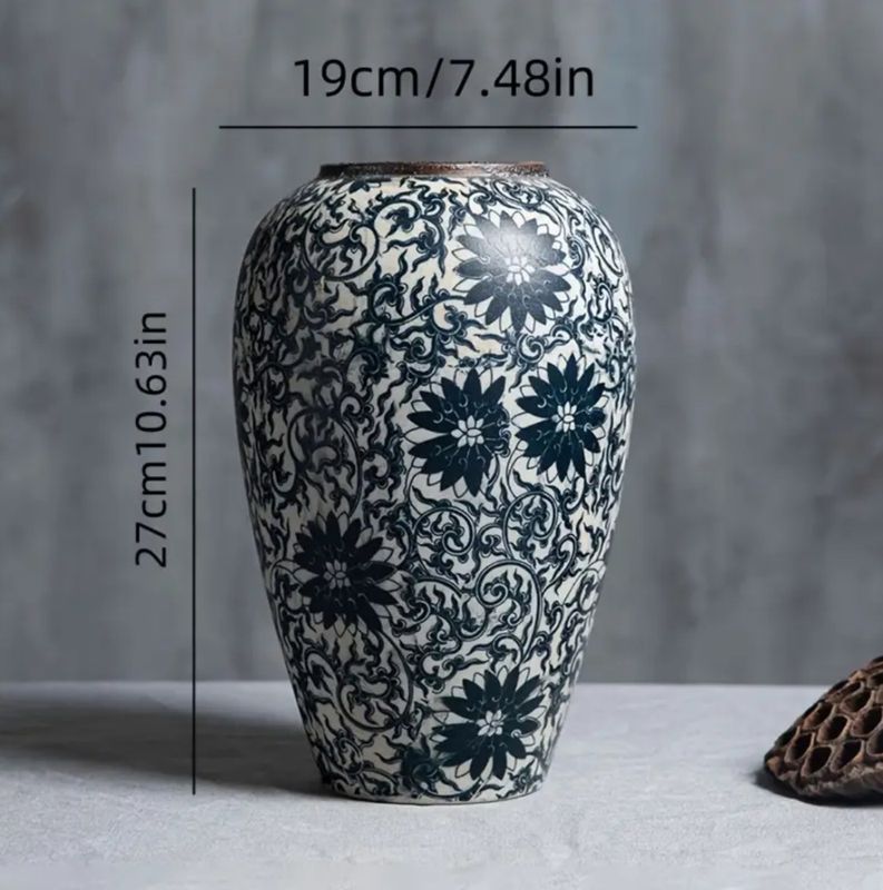 Vintagesjekk Keramikk Vase